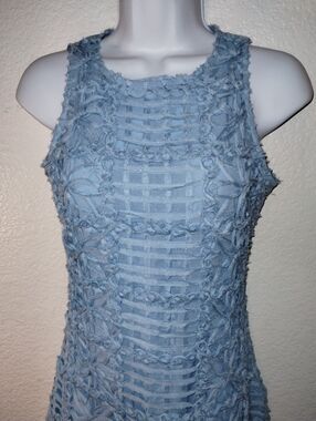 Endless Rose Dress Textured Sleeveless in Dusty Blue Size XXS Petite
